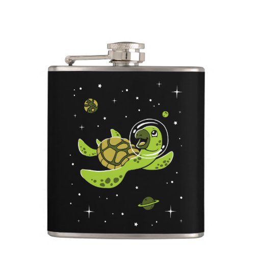 Turtle Animals In Space Flask