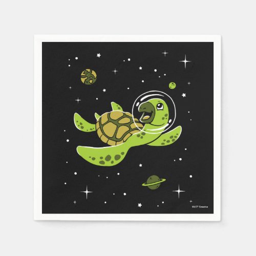 Turtle Animals In Space Napkins