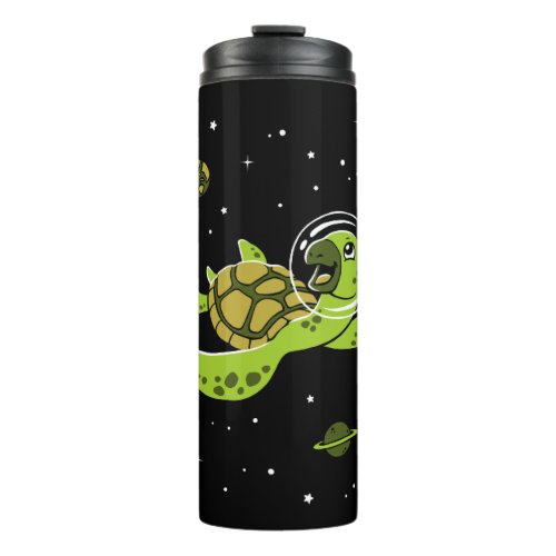 Turtle Animals In Space Thermal Tumbler