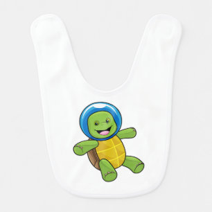 Turtle as Astronaut with Glass ball Baby Bib