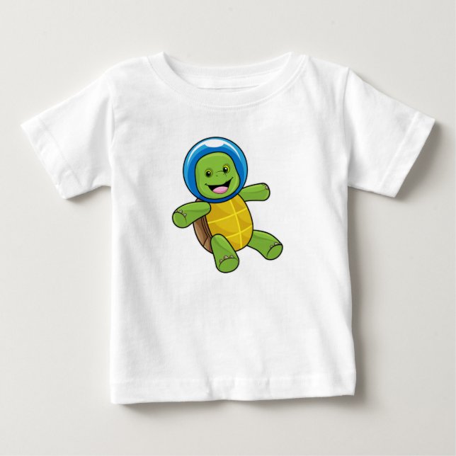 Turtle as Astronaut with Glass ball Baby T-Shirt (Front)