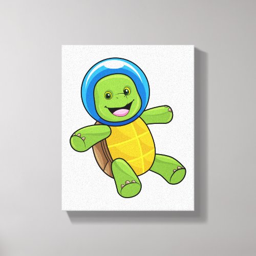 Turtle as Astronaut with Glass ball Canvas Print