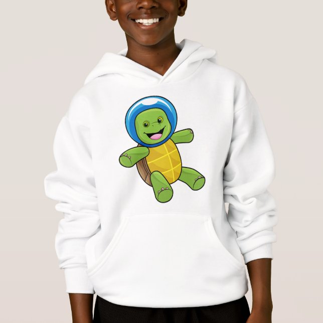 Turtle as Astronaut with Glass ball Hoodie (Front)