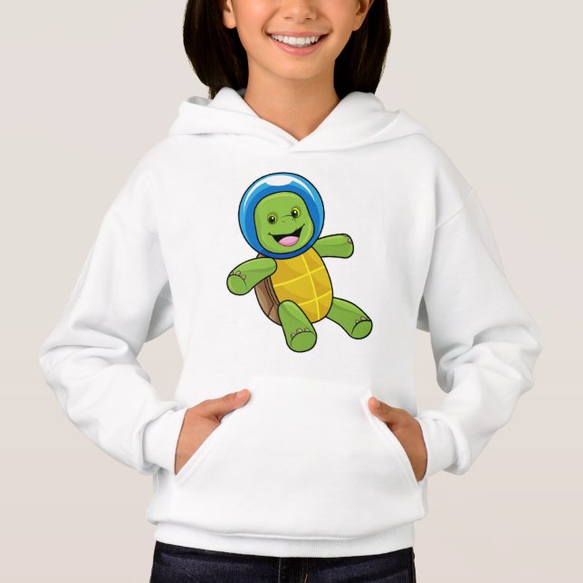 Turtle as Astronaut with Glass ball Hoodie (Front)