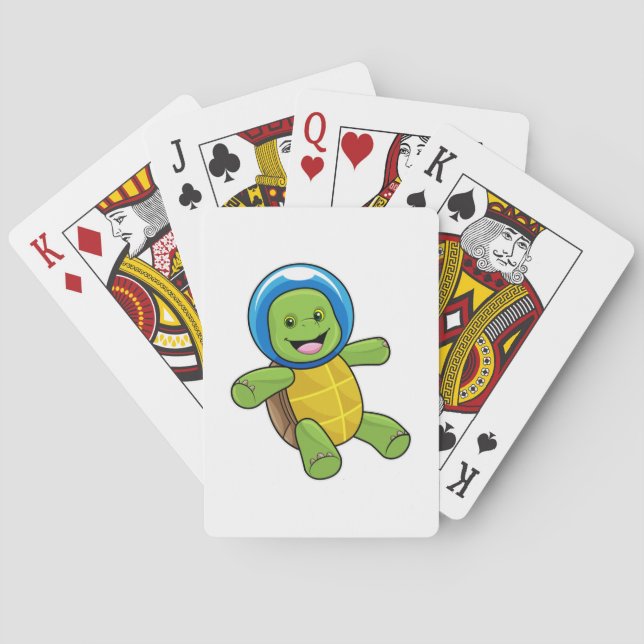 Turtle as Astronaut with Glass ball Poker Cards (Back)