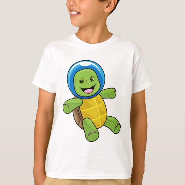 Turtle as Astronaut with Glass ball T-Shirt (Front)