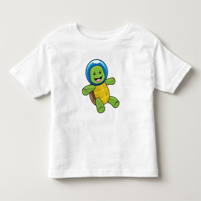 Turtle as Astronaut with Glass ball Toddler T-shirt (Front)