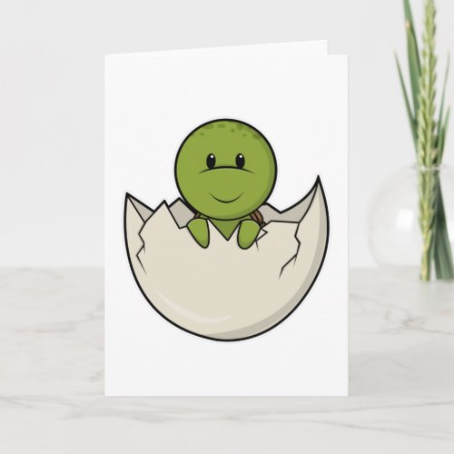 Turtle as Baby with Egg shell Card