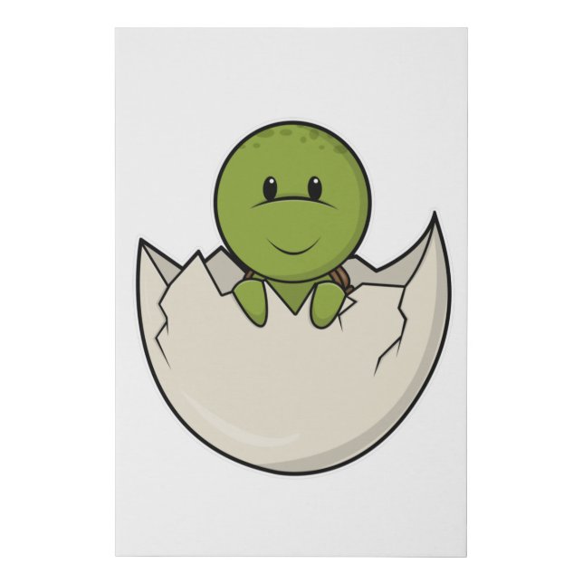 Turtle as Baby with Egg shell Faux Canvas Print (Front)
