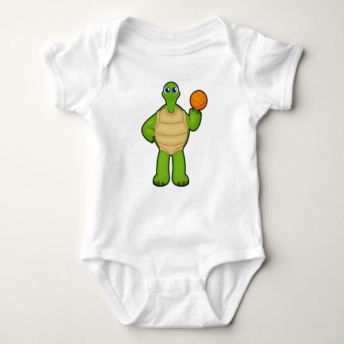 Turtle as Basketball player with Basketball Baby Bodysuit