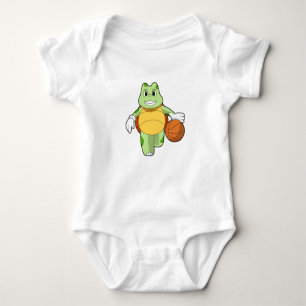 Turtle as Basketball player with Basketball.PNG Baby Bodysuit