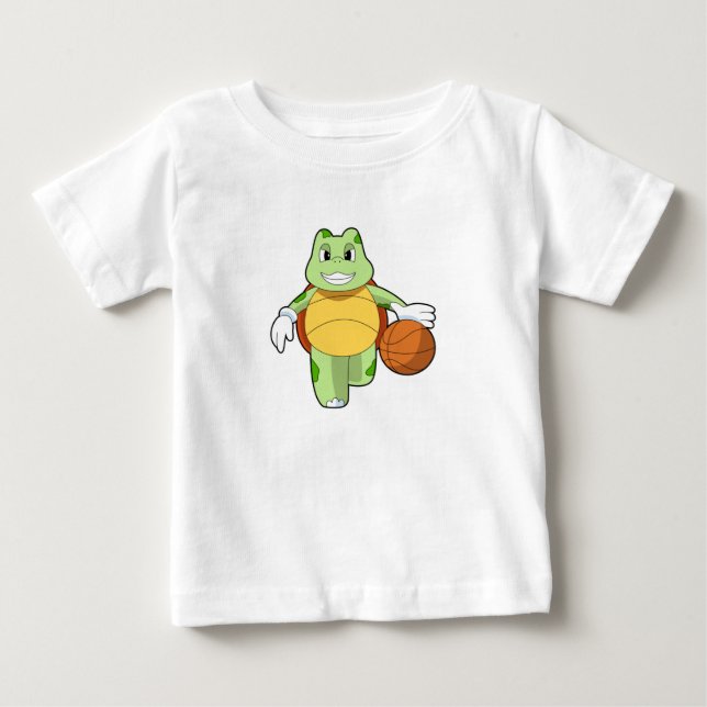 Turtle as Basketball player with Basketball.PNG Baby T-Shirt (Front)