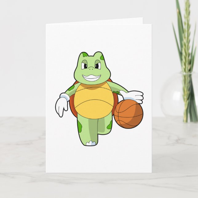 Turtle as Basketball player with Basketball.PNG Card (Front)