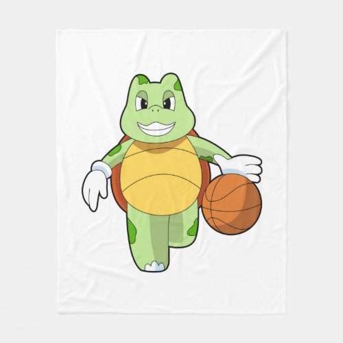 Turtle as Basketball player with BasketballPNG Fleece Blanket