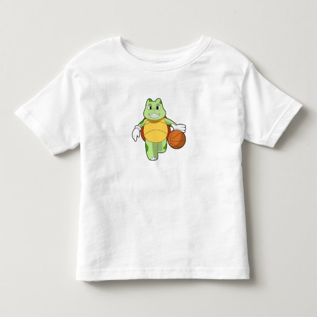 Turtle as Basketball player with Basketball.PNG Toddler T-shirt (Front)