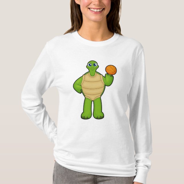 Turtle as Basketball player with Basketball T-Shirt (Front)
