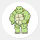Turtle as Bodybuilder with Six pack Classic Round Sticker | Zazzle