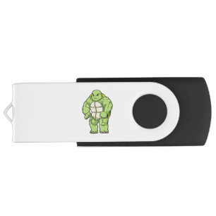 Turtle as Bodybuilder with Six pack Flash Drive