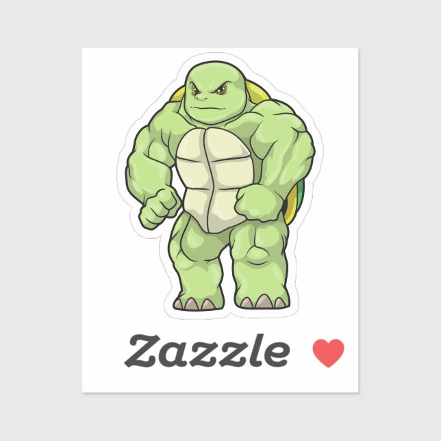 Turtle as Bodybuilder with Six pack Sticker (Sheet)