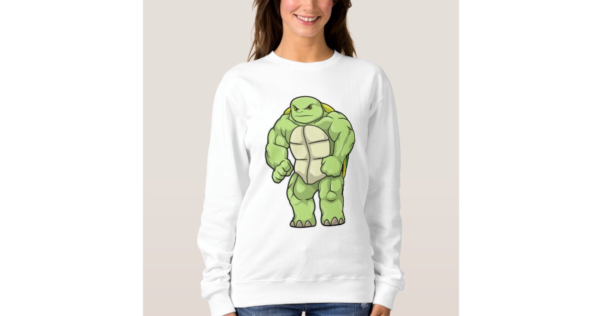 Turtle as Bodybuilder with Six pack Sweatshirt | Zazzle
