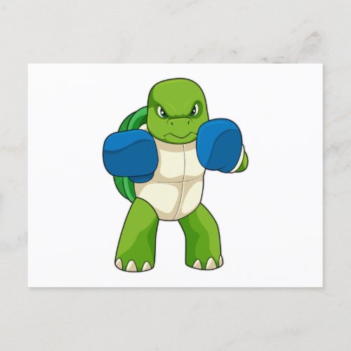 Turtle as Boxer with Boxing gloves Postcard