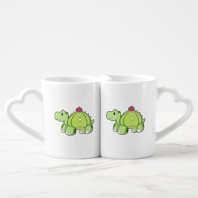Turtle as Cactus Coffee Mug Set (Front Nesting)