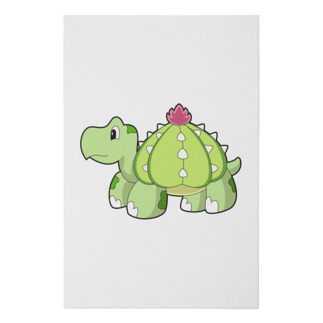 Turtle as Cactus Faux Canvas Print (Front)