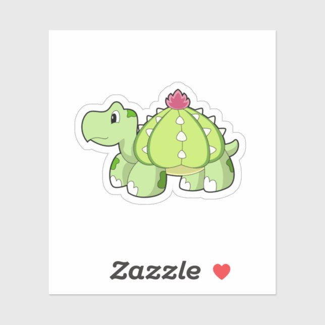 Turtle as Cactus Sticker (Sheet)