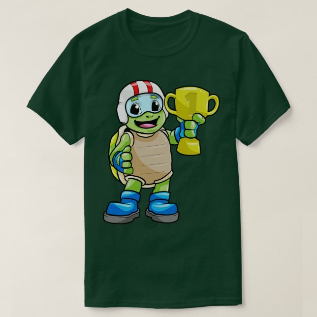 Turtle as Champion with Trophy T-Shirt (Design Front)