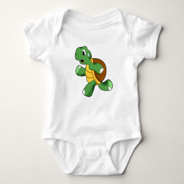 Turtle as Jogger at Running Baby Bodysuit (Front)
