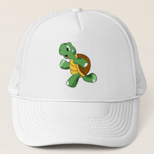 Turtle as Jogger at Running Trucker Hat
