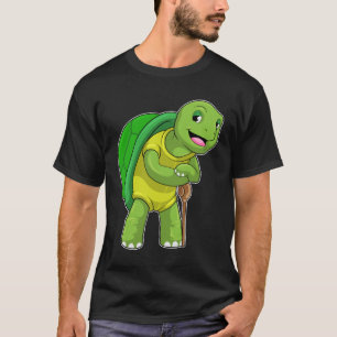 Turtle as Pensioner with Walking stick T-Shirt