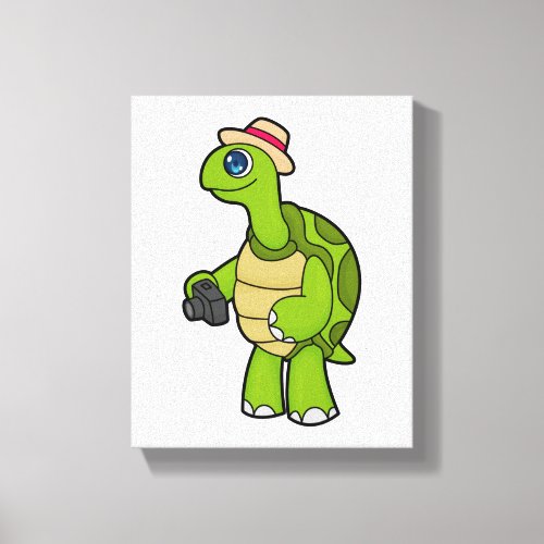 Turtle as Photographer with Camera Canvas Print
