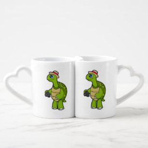 Turtle as Photographer with Camera Coffee Mug Set