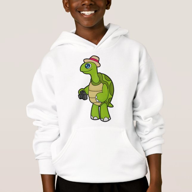 Turtle as Photographer with Camera Hoodie (Front)