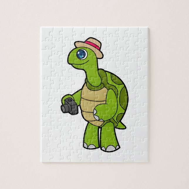 Turtle as Photographer with Camera Jigsaw Puzzle (Vertical)