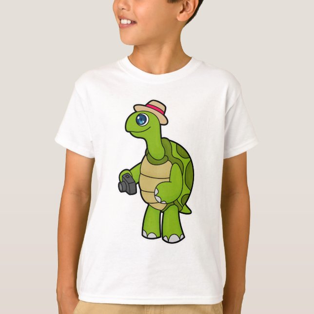 Turtle as Photographer with Camera T-Shirt (Front)