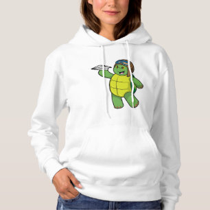 Turtle as Pilot with Paper plane Hoodie