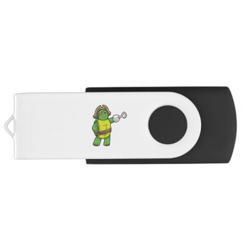 Turtle as Pirate with Hooked hand  Eye patch Flash Drive