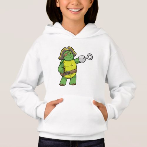 Turtle as Pirate with Hooked hand  Eye patch Hoodie