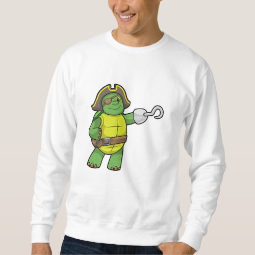 Turtle as Pirate with Hooked hand  Eye patch Sweatshirt