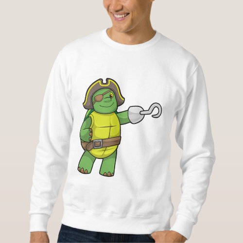 Turtle as Pirate with Hooked hand  Eye patch Sweatshirt