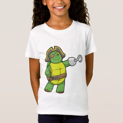 Turtle as Pirate with Hooked hand  Eye patch T_Shirt