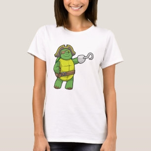 Turtle as Pirate with Hooked hand & Eye patch T-Shirt
