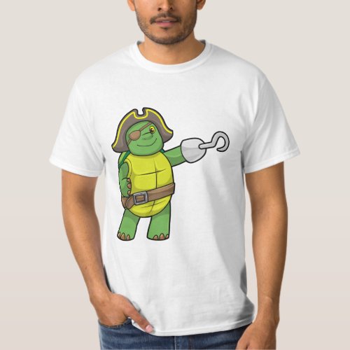 Turtle as Pirate with Hooked hand  Eye patch T_Shirt