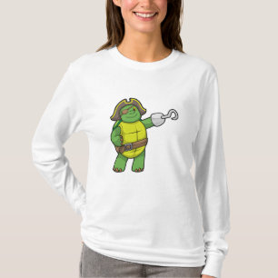 Turtle as Pirate with Hooked hand & Eye patch T-Shirt