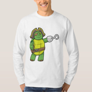 Turtle as Pirate with Hooked hand & Eye patch T-Shirt