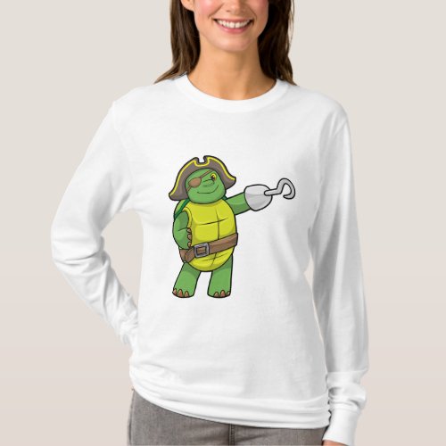 Turtle as Pirate with Hooked hand  Eye patch T_Shirt