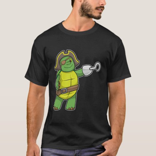 Turtle as Pirate with Hooked hand  Eye patch T_Shirt