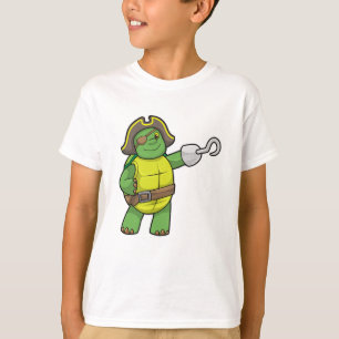 Turtle as Pirate with Hooked hand & Eye patch T-Shirt